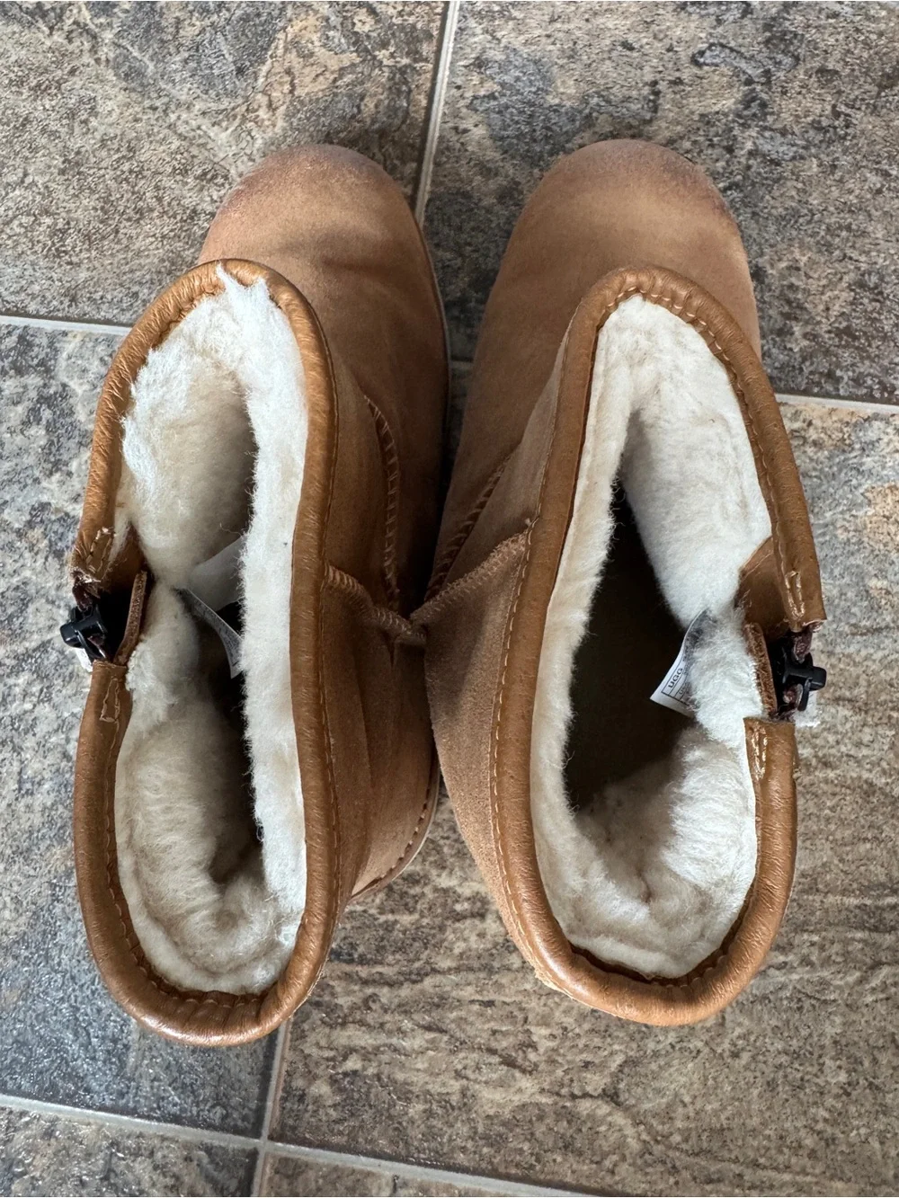 UGG Men's Classic Mini Zip Waterproof Pull On Boots- Chestnut Tan, Men’s Size 10